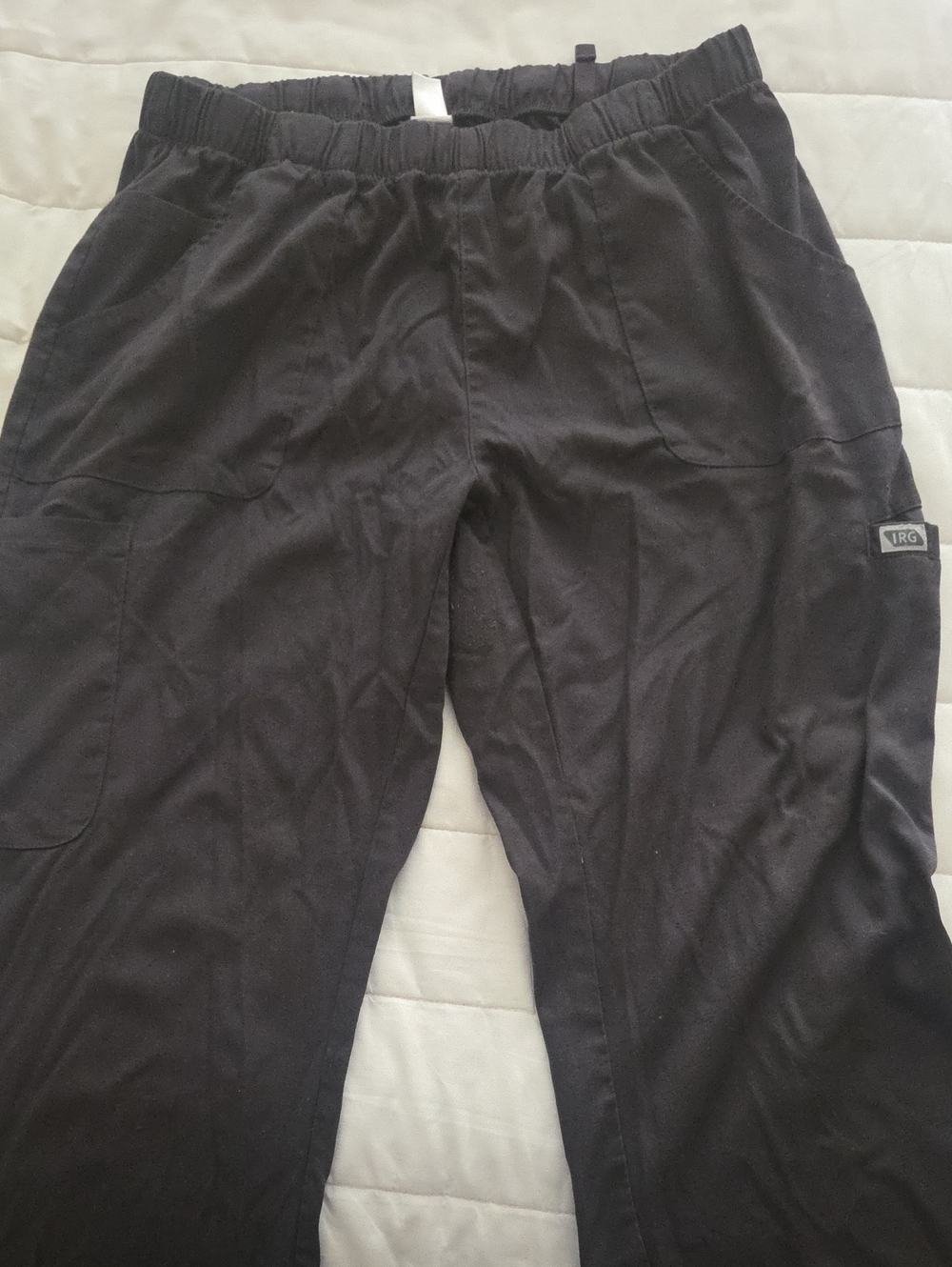 LRG Womanss Black Elastic Waist Utility Scrubs